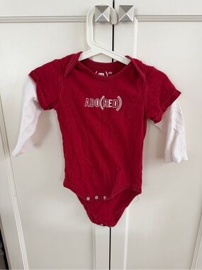 Baby gap 18-24m ADO(RED) Layered-Look Long-Sleeve Bodysuit